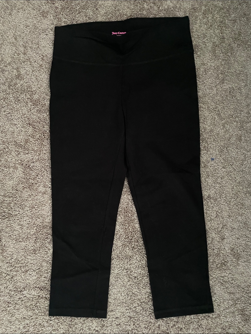 Juicy Couture Black Girls' High-Waist Leggings with Pink Logo